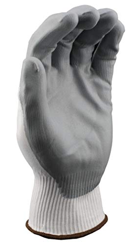 Stauffer Bijela najlonska rukavica sa sivom Nitrilnom pjenom / Siva / Bijela boja, pletena manžetna