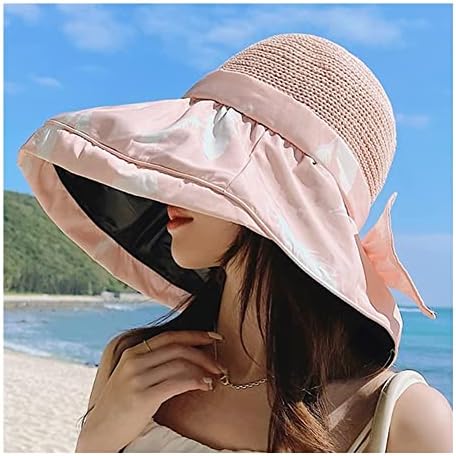 Yiwango Velika Brim neto mrežaste diskete Top Sun Hats Žene Ljeto Sklopivi luk na plaži Kape za odmor Sunčana
