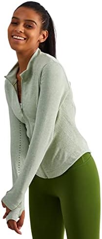 Sfinx Cat Womens Athletic Dugi rukav Potpuni zip track jakna za trčanje Workout Yoga Sportwear s palcem rupa Slim Slim Fit