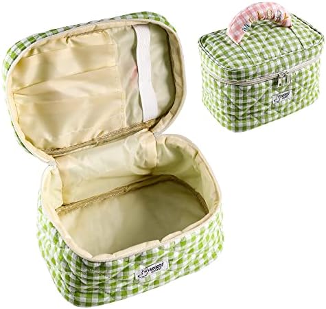 DONGZHI Kawaii pamučna torba za šminkanje,putna toaletna torbica za žene veliki estetski cvjetni kozmetički