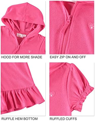 Pink Limunada Djevojke ' Kapuljačom Zip - Up Swim Plaža Terry Swimsuit Cover Up