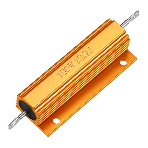 Uxcell® Aluminium Case otpornik 100w 10 Ohm Wirewound žuta za LED zamjena Konverter 100W 10rj