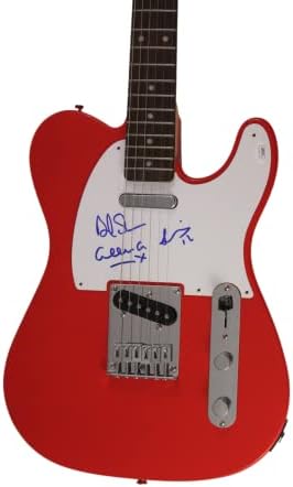 New order BAND potpisan autogram RED Fender TELECASTER električna gitara W/ JAMES SPENCE JSA