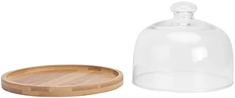 Doitool Tacna stalak za torte Set Set staklena kupola sa drvenom bazom Mini stalak za torte stakleni displej