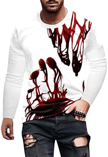 XXBR Halloween Muns vojnik majice s dugim rukavima, 3D smiješna grafička grafička krvna reprodukcija mišića atletička zabava TEE