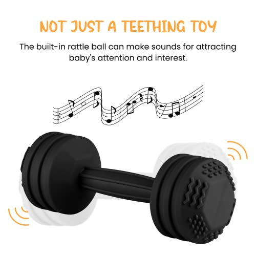 Baby Butbbell igračka - silikonska bučica teether igračka težina senzorne igračke za bebe - odličan poklon za djevojčice ili dječake za bebe i djecu ili dječake