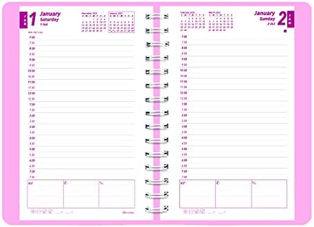 Brownline 2022 ružičasta vrpca dnevnik / mjesečni planer, knjiga imenovanja, 12 mjeseci, januar do decembra, obvezujući dvostruki žica, 8 x 5, ružičasta