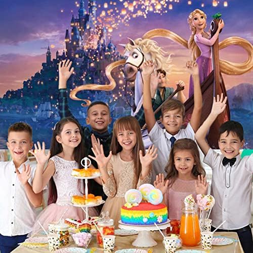 Fafafa Rapunzel potrepštine za zabave, zapetljani baner za rođendanske zabave 5x3Ft, pozadina za princeze,