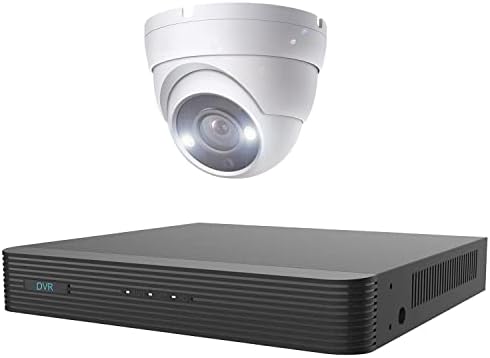 2MP HD Dome TVI CCTV nadzor Coax kamera sa vidljivim bijelim LED svjetlima, 24/7 cijeli noćni vid, 2,8 mm objektiv, paket sa 5MP 8-kanalni Lite DVR, digitalni video snimač