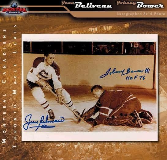 Jean Beliveau i Johnny Bower Dual potpisan vintage 8 x 10 fotografija - 70104 - AUTOGREM NHL Photos