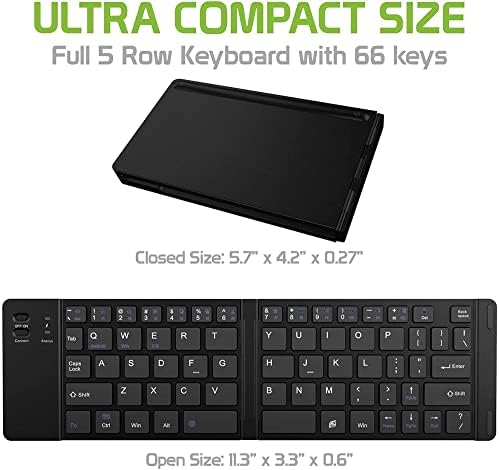 Radovi Cellet Ultra tanka sklopiva Bežična Bluetooth tastatura kompatibilna sa Videocon A31 sa držačem telefona-punjiva puna tastatura!