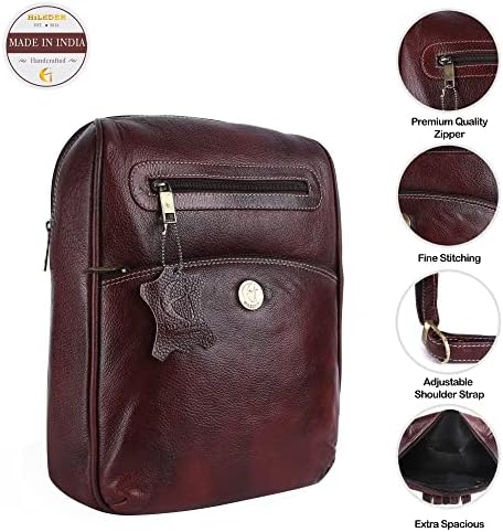 HILEDER čisto originalno premium NDM kožna prostrana formalna 12-inčna ruksačka torba za laptop, smeđa
