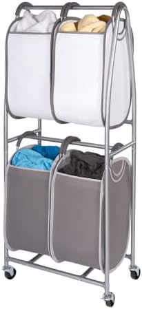 2 vrste vertikalna kolica za rublje u NeatFreak! - Kolica za valjanje na kotačima sa 4 x tač za pranje rublja,