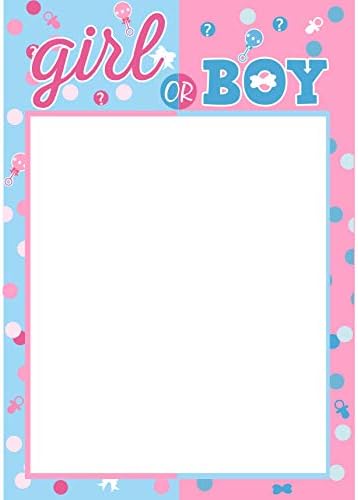 7-gost Baby Shower Spol otkriva Party Boy ili Girl Photo Booth rekvizite Frame Party Dekoracije zalihe