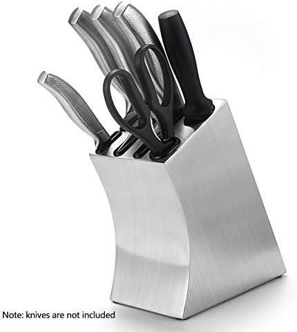 GUANGMING-Nož Blok nehrđajućeg čelika univerzalni držač noža za sigurno, prostor Saver nož skladište, 6 Slot dizajn za zaštitu oštrice Multi funkcija, srebro