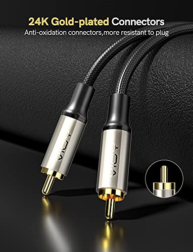 Vioski koaksijalni digitalni audio kabl, [pozlaćeno i pleteno] subwoofer kabel RCA mužjak za muški HIFI 5.1