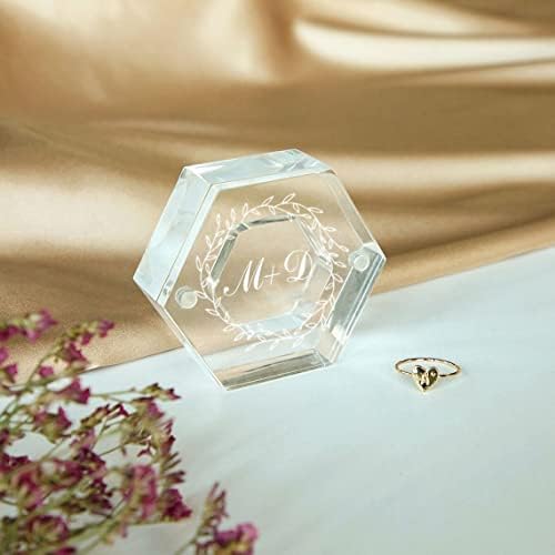 Vinisong vjenčani prsten kutija prilagođena akrilna prstenastim kutijama čisto šesterokutni prsten kutija