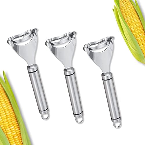 Gulilica kukuruza - 3 kom Magic Corn Gulilica-striptizeta za kukuruz-rezač kukuruza od nerđajućeg čelika - alat za skidanje klipa kukuruza sa ergonomskom ručkom za kuhinjski gadžet - alat za ljuštenje kukuruza-alat za kremu od kukuruza