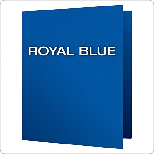 Oxford Twin-Pocket folderi, teksturirani papir, veličina slova, Kraljevsko plava, drži 100 listova, kutija od 25 komada
