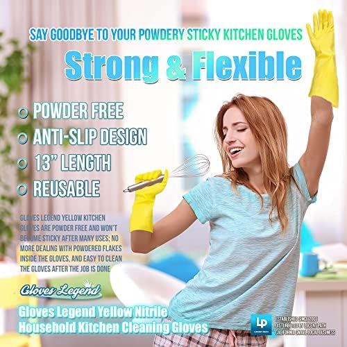 Rukavice Legend Size velike žute kućne kuhinje za čišćenje posuđa rukavice za ponovnu upotrebu-18