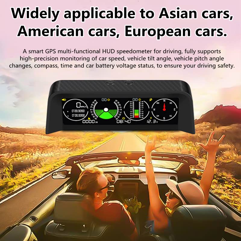 Univerzalni automobil HUD glava up ekran Qiilu Car HUD LCD ekran za previd alarma za previđanje alarma Kompas za mjerenje digitalni GPS brzinomjer