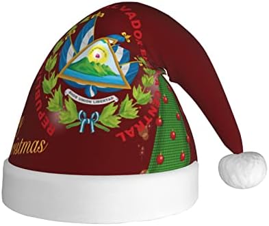 El Salvador grb Funny odrasle pliš Santa šešir Božić šešir za žene & amp ;muškarci Božić Holiday Hat