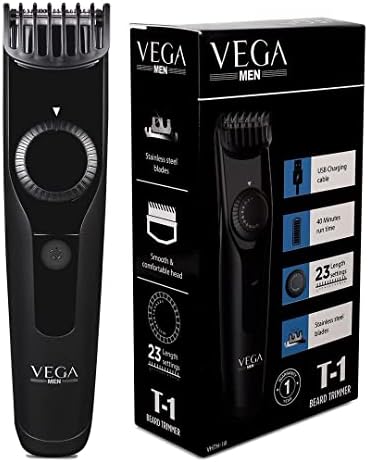 Vega Men T1 trimer za bradu za muškarce sa 40 min Run Time, USB punjenje & 23 postavke dužine,