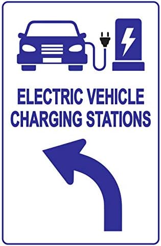 Sign za punjenje električnog vozila - smjer za Smještaj za punjenje EV, živopisan dizajn plus zaštita od UV-a za trajanje duže, komercijalni stupnjevi od hrđe na 14 x10 0,04
