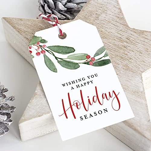 Bliss Collections poklon oznake za prazničnu sezonu, praznično lišće, Holly Greenery Cards za 'Tis Sezonski