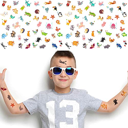 12 listova Privremena tetovaža Dječja sirena Party favorizira životinjsku rupu za lice karikate za tijelo lažne tetovaže