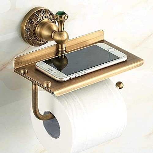 WHLMYH Držač za toaletni papir, držač za toaletni papir, zidna držač rolne tkiva za pohranu sa držačem telefona