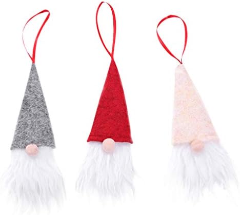 Holibanna 5 Kom Mini Božić Santa Gnome Kape Lollipop Candy Cover Top Wraps Toppers Decor Hanging Doll Craft Dekoracija