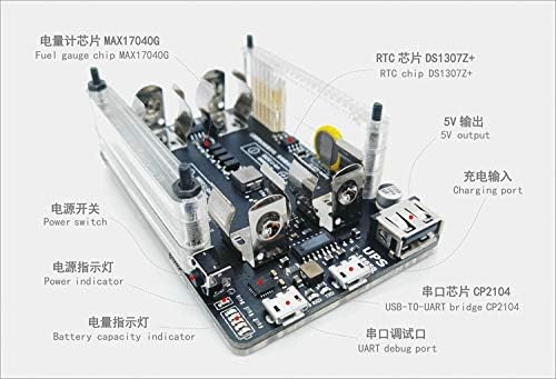 Taidactive Raspberry Pi 18650 ups ploča za proširenje snage sa RTC 5V izlaznim serijskim portom Raspberry Pi neprekidnim napajanjem
