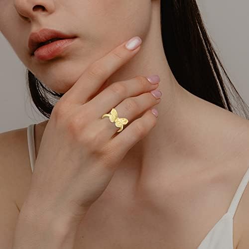 Dan zaljubljenih Jednostavan i osjetljiv dizajn leptirnog prstena pogodan je za sve prilike 2pcs veličine 4 prstena za teen djevojke