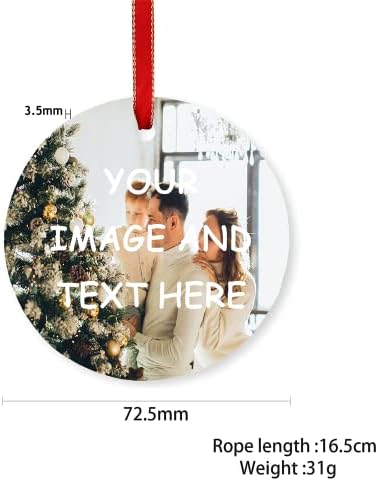 WEIYOUDP 1pc Božić personalizirani poklon privjesak Lopta ukras ime želje dodajte tekst fotografija ili umjetnički dizajn i napravite svoj vlastiti prilagođeni Porculanski keramički ukras
