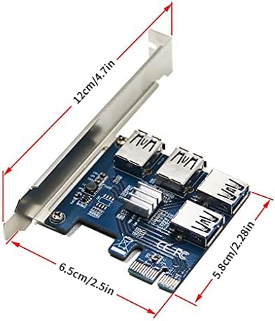 Konektori PCI-E na USB Riser odbora 1 u 4 Adapter 4-Port PCI-E na USB 3.0 Extender kartica za BTC Mining dodatak -