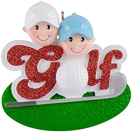 Maxora Golf Ornament - Personalizirani golfer Prijatelji od 4 Božićnog stabla ukras - Golfer Boys Ornament - Custom Golfer Imena Poklon Ideament Ornament za unuka, Golf Hobi, Golf Hobi