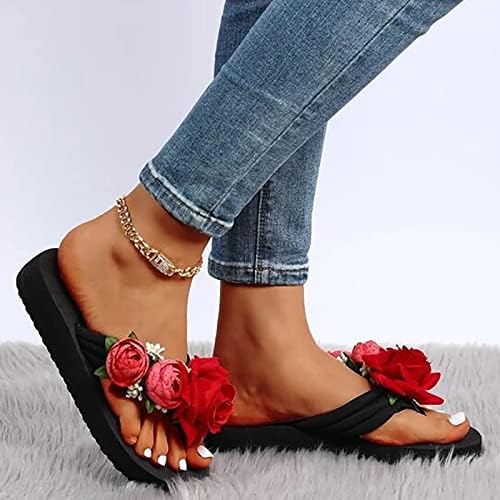 Wasserce sandale za žene papuče za žene dame Ljeto Flip flops Otvoreno TOE Cvijeće Bohemijske sandale Ležerne