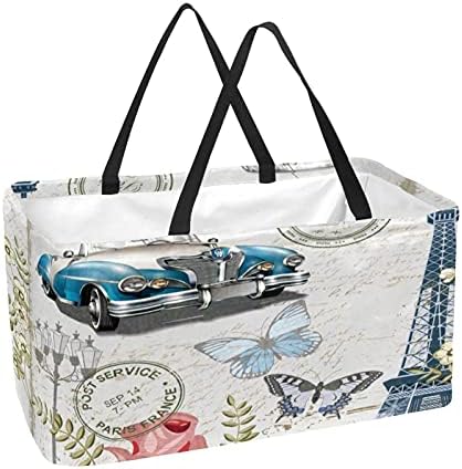 50L torbe za kupovinu Paris Eiffelov toranj sklopiva kutija za kupovinu torba za namirnice sa ručkama, za višekratnu upotrebu