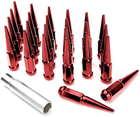 CA Supplies 24pc šiljak Matica 14x2 Red 4.4 visok Offroad prošireni Metal Lugs Premium
