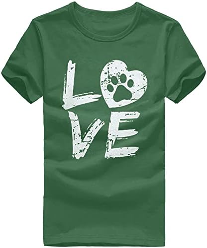 Valentine's Dnevna majica za žene Ljubav Heart Cat Paw Graphic Dressing Tees Casual Bluzes Kratki rukav