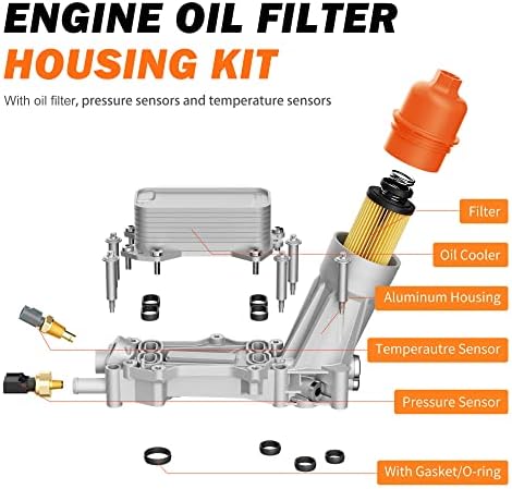926-959 Kućište filtra za motorno ulje sa hladnjakom uljem i filtriranjem i sklopom senzora Fit