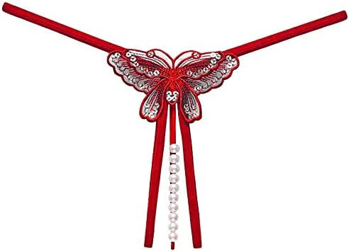 Ženski g-string leptir vez za vez sa niskim usponom T-leđa bikini Thong masažni lančani lančani štrajk na