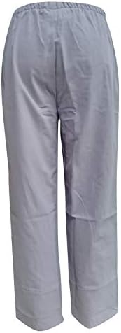 Ležerne letnje pamučne lanene pantalone za žene široke pantalone sa ravnim nogama duge pantalone visokog