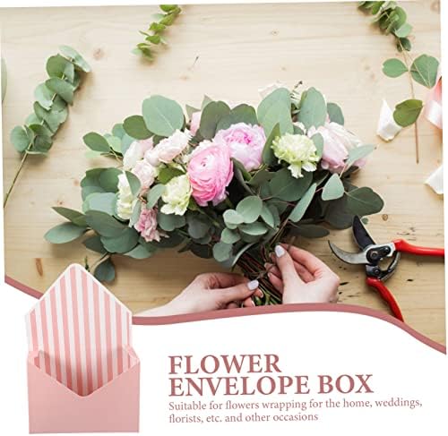 NUOBESTY 10kom kutija dekoracija kontejnera predstavlja ružičastu svježu kovertu papir za cvijeće za zabavu sa omotačem za Ing shape Storage aging Case Craft Wedding bouquet basket Supplies Envelop