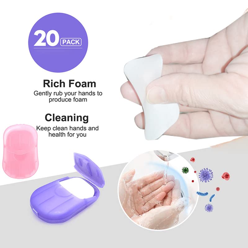 LYRCH 2 kutije sapun papir, Mini prenosivi putni sapuni papirni listovi za jednokratnu upotrebu za pranje ruku mirisni papirni sapun za vanjsku upotrebu, Kampiranje planinarenje