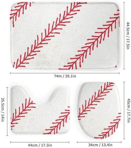 Bejzbol četverodijelni kupaonski Set podna prostirka prostirka u obliku tepiha toaletna navlaka zavjesa