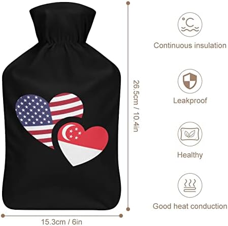 Singapurska bočica za toplu vodu sa američkom zastavom 1000ml sa mekanim poklopcem uklonjiva
