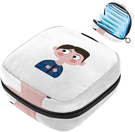 ORYUEKAN torba za odlaganje higijenskih uložaka, torbica za menstrualne čašice, prijenosni higijenski ulošci torbe za odlaganje ženskih Menstruacijskih torbi za prvu menstruaciju za djevojčice žene dame, Cartoon Boy