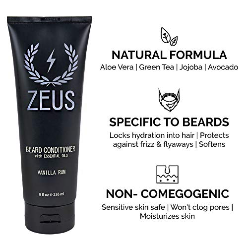ZEUS Deluxe Beard Wash & amp; Care Set-sa Wash Wash, rafinirano ulje za bradu & amp; četka za Palm